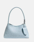 Hand-woven Shoulder Bag: Mist Blue