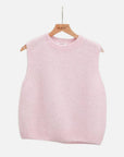 Round Neck Vest: Pastel pink / One size