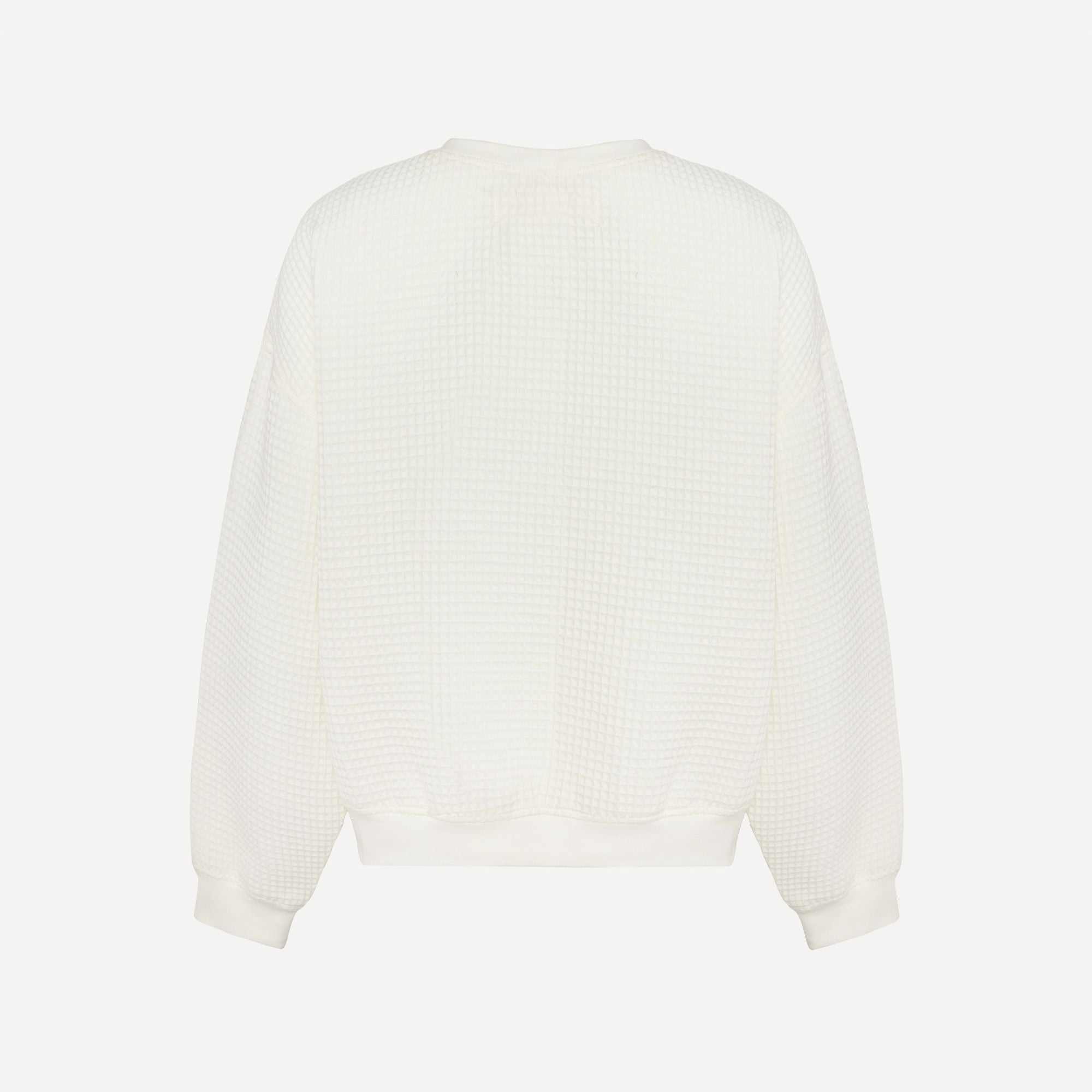 Izzy Sweatshirt Waffle Cotton White