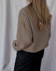 Izzy Sweatshirt Waffle Cotton Taupe