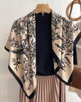 Forest Print Large Satin Scarf