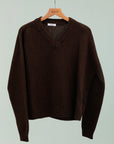 V-Neck Sweater: Chocolate