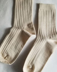 Her Socks Combed Cotton Rib Porcelain