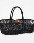 Amara Large Jute Bag- Black: Black