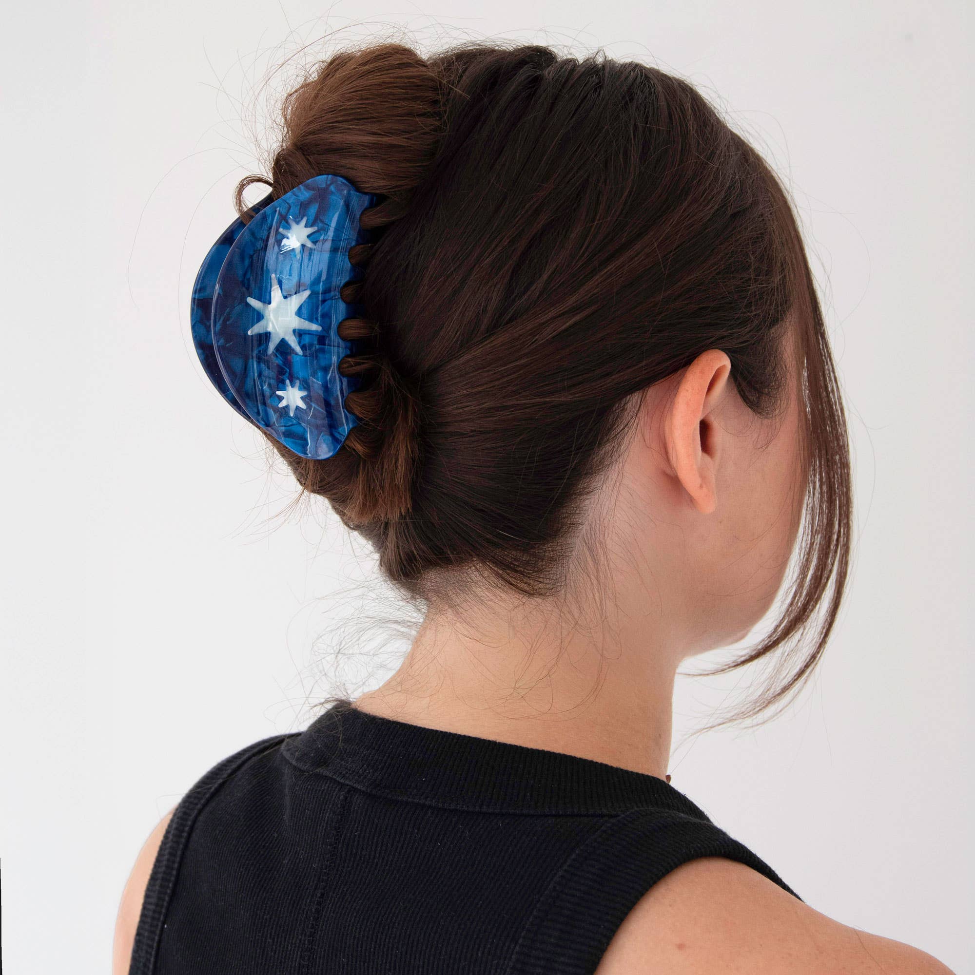 Hand Drawn Star Medium Hair Claw Clip