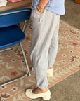 Pointelle Serene Jogger: Melange Grey