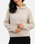 Hoodie-style sweater: Beige