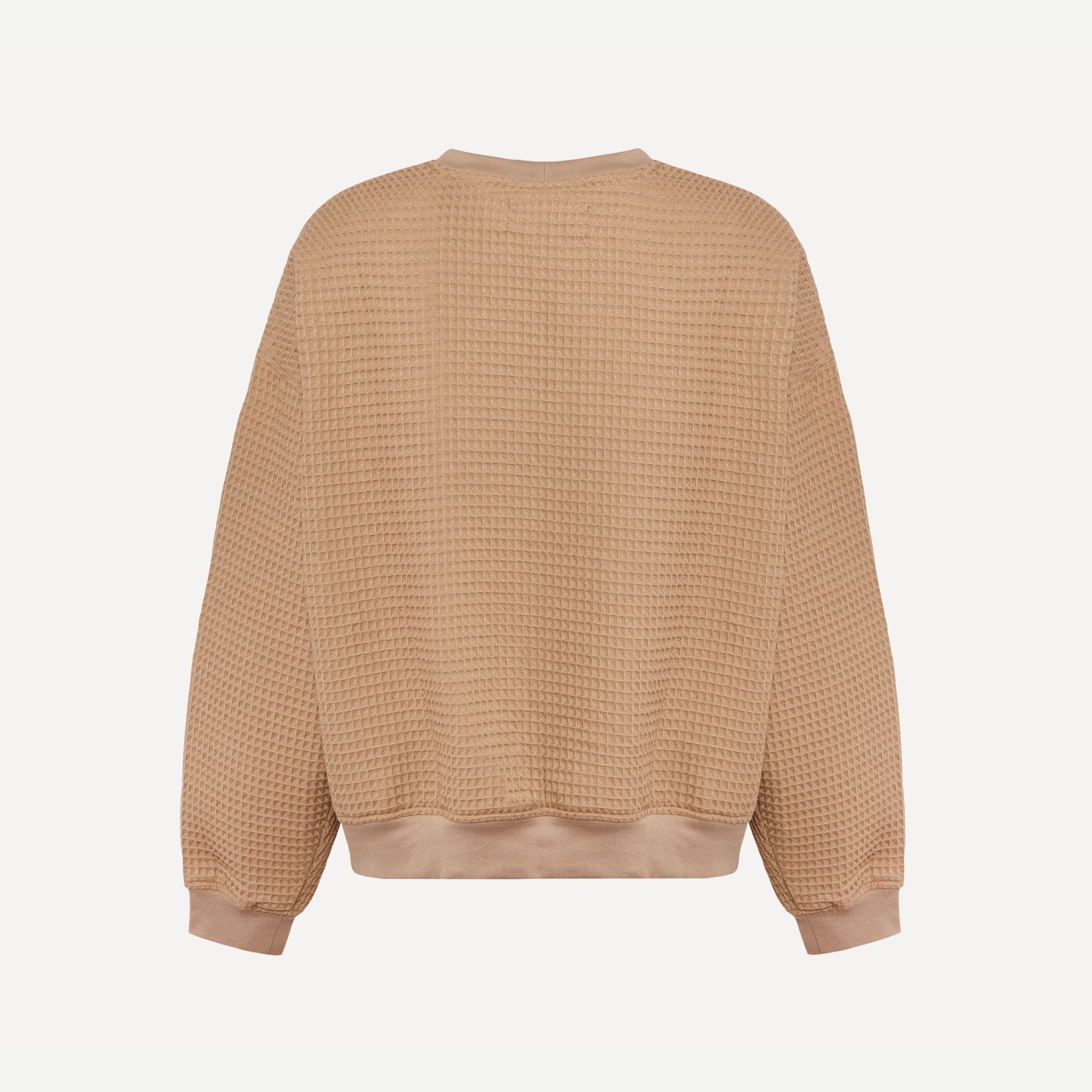 Izzy Sweatshirt Waffle Cotton Taupe