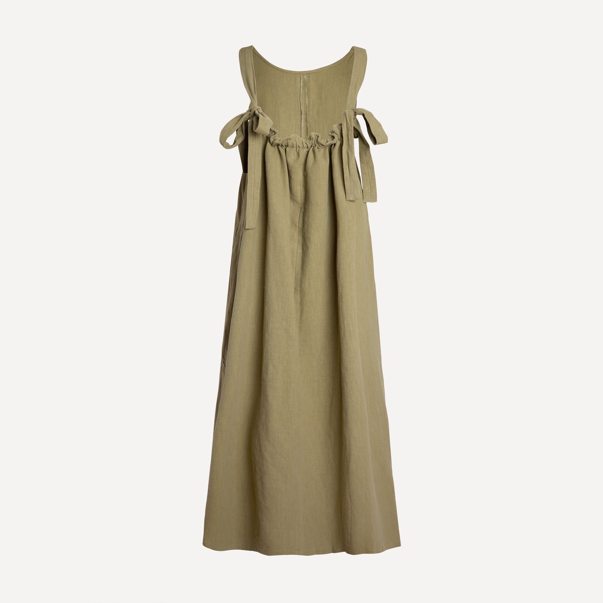 Sukey Dress - Olive (Stonewash Linen)