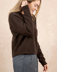 V-Neck Sweater: Chocolate