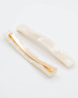Pearly White Marble Hair Slides - Set of 2