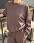 Daisy Long Sleeve Top: Chocolate