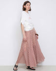 Asymmetrical Flowy Check Maxi Skirt