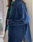 Owen Heavy Denim Shirt: DARK DENIM
