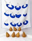 Still Life Pear Drawing 100% Silk Hand Printed Bandana Scarf