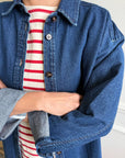 Owen Heavy Denim Shirt: DARK DENIM