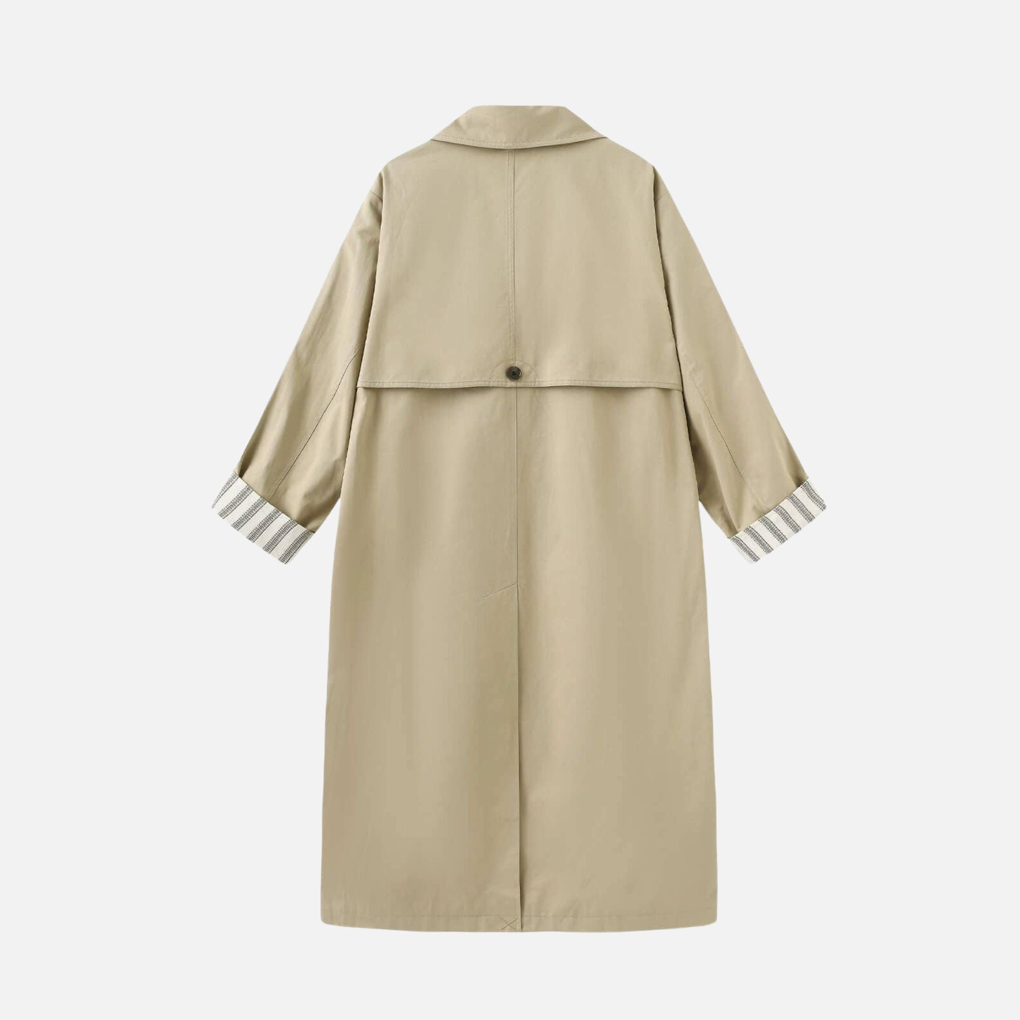 Macintosh Trench Coat with Striped Lining: Tan