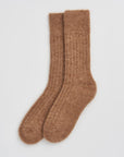 Biscuit Beige Ultra Soft Alpaca Ribbed Bed Socks
