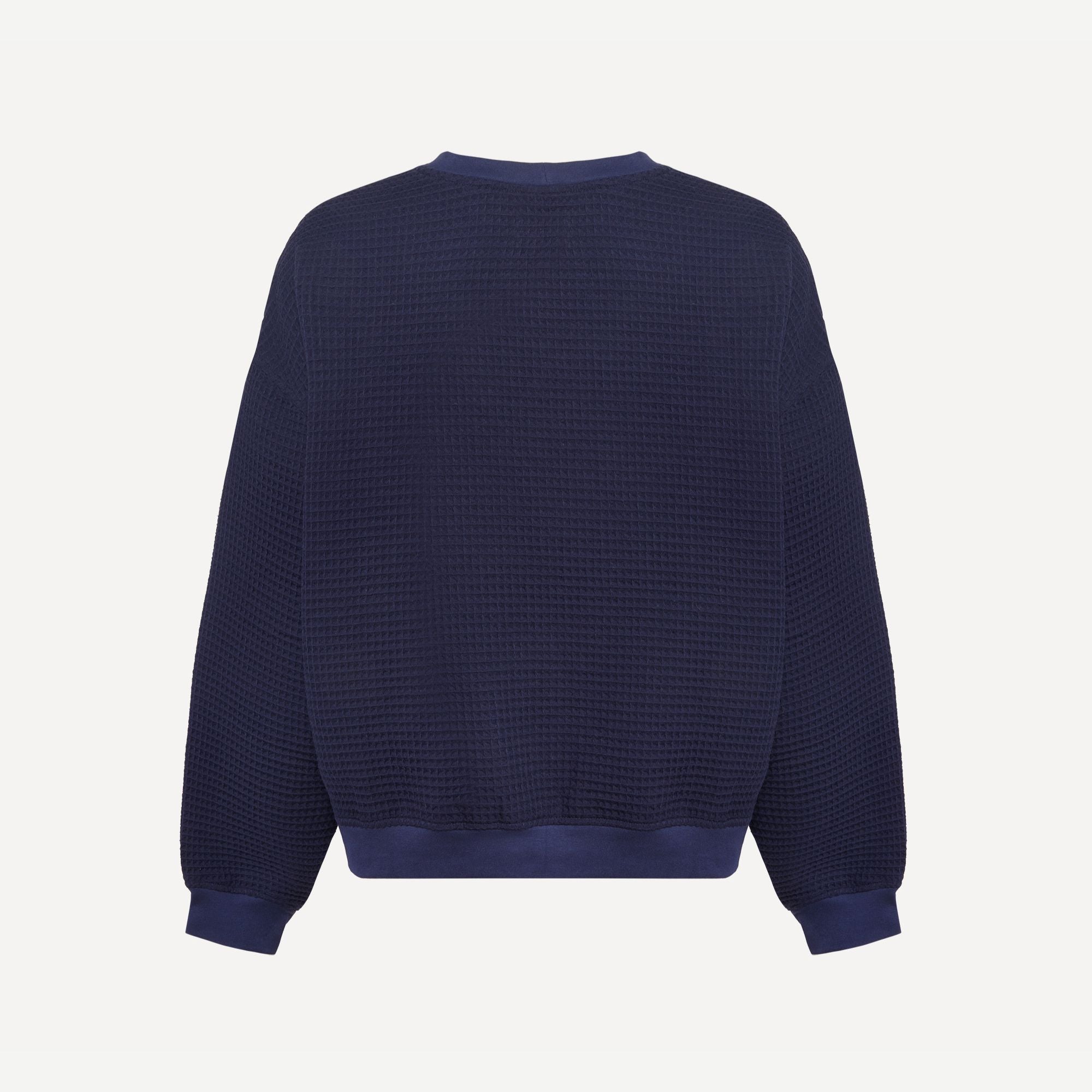 Izzy Sweatshirt Waffle Cotton Navy