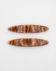 Brown Caramel Hair Slides - Set of 2