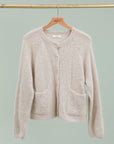 Round Neck Cardigan: Beige