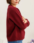 V-Neck Sweater: Bordeaux