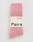 Sherbet Pink Ultra Soft Alpaca Ribbed Bed Socks