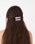 Lilac Marble Hair Slides - Set of 2