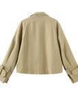 Overlay Cropped Trench Coat: Khaki / UN