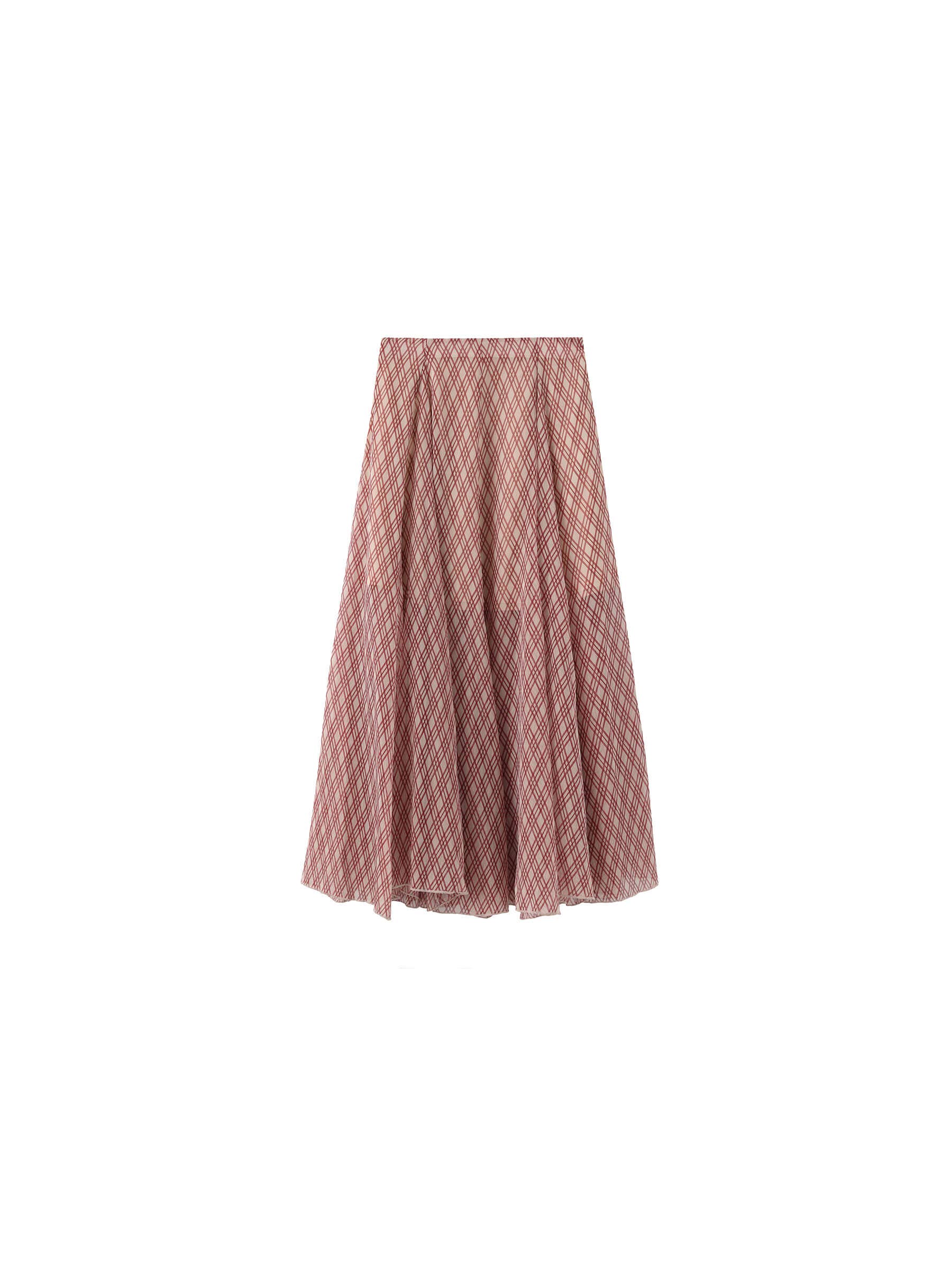 Asymmetrical Flowy Check Maxi Skirt
