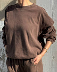 Daisy Long Sleeve Top: Chocolate