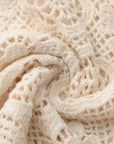 CUBIC Cotton Crochet Lace Trim Cropped Cardigan