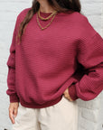 Izzy Sweatshirt - Waffle Cotton Burgundy