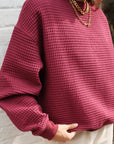 Izzy Sweatshirt - Waffle Cotton Burgundy