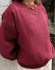 Izzy Sweatshirt - Waffle Cotton Burgundy