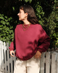 Izzy Sweatshirt - Waffle Cotton Burgundy