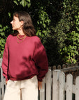 Izzy Sweatshirt - Waffle Cotton Burgundy