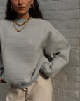 Izzy Sweatshirt - Waffle Cotton Soft Grey