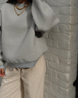 Izzy Sweatshirt - Waffle Cotton Soft Grey