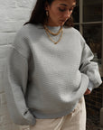 Izzy Sweatshirt - Waffle Cotton Soft Grey