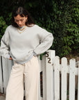 Izzy Sweatshirt - Waffle Cotton Soft Grey