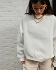 Izzy Sweatshirt - Waffle Cotton White