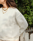 Izzy Sweatshirt - Waffle Cotton White