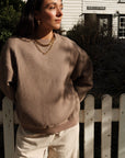 Izzy Sweatshirt Waffle Cotton Taupe