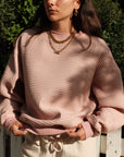 Izzy Sweatshirt - Waffle Cotton Dusky Pink