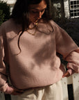 Izzy Sweatshirt - Waffle Cotton Dusky Pink