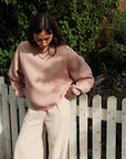 Izzy Sweatshirt - Waffle Cotton Dusky Pink