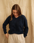 Jean V-Neck Knit - Navy