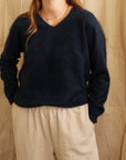 Jean V-Neck Knit - Navy