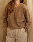 Jean V-Neck Knit - Beige